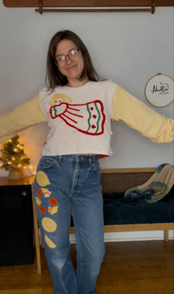 Chenille Angel Holiday Top, size XS-S