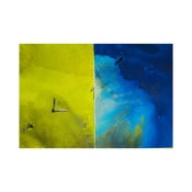 Image of CY DUNE - Where the Wild Thing Diptych #1 (Yellow and Blue)