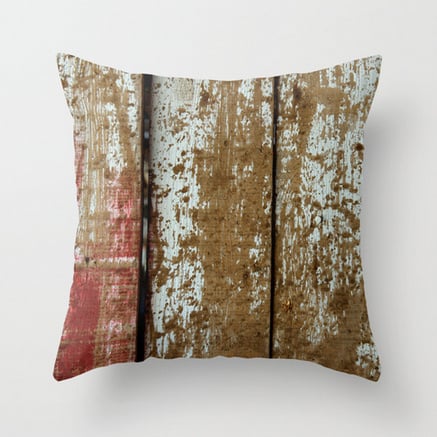 Image of Weathered. Farm Wood Photography Throw Toss Pillow by Brandi Fitzgerald