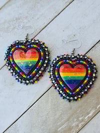 Image 1 of Black Rainbow earrings 