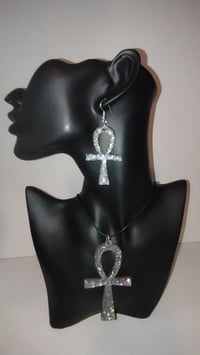 Image 1 of Ankh Earrings and Pendant Necklace 