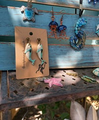 Image 2 of Aqua & gold summer whales