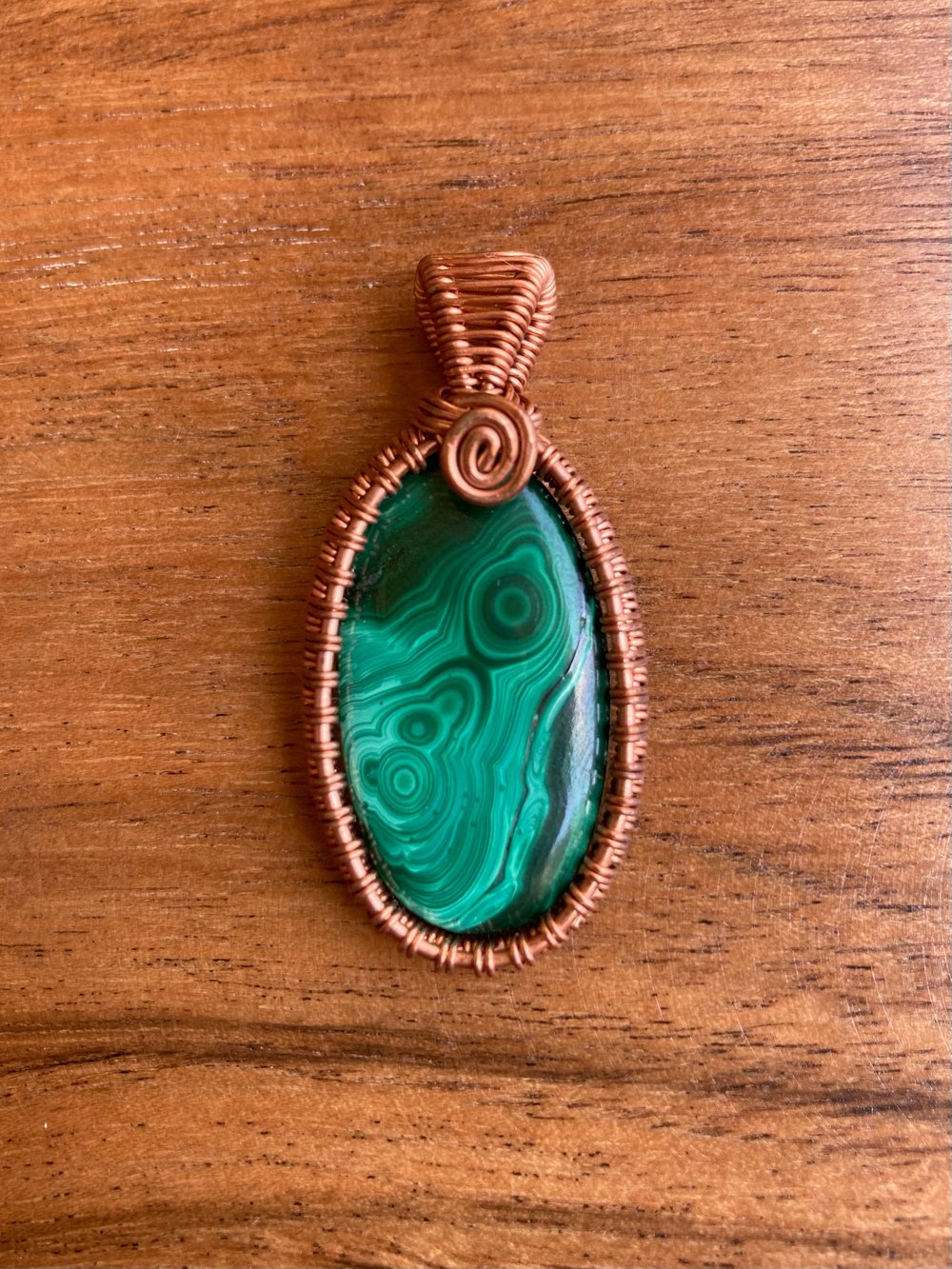 Image of Malachite Wire Wrapped Pendant