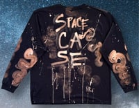Image 2 of ‘SPACE CASE’ BLEACH PAINTED LONG SLEEVE T-SHIRT 2XL