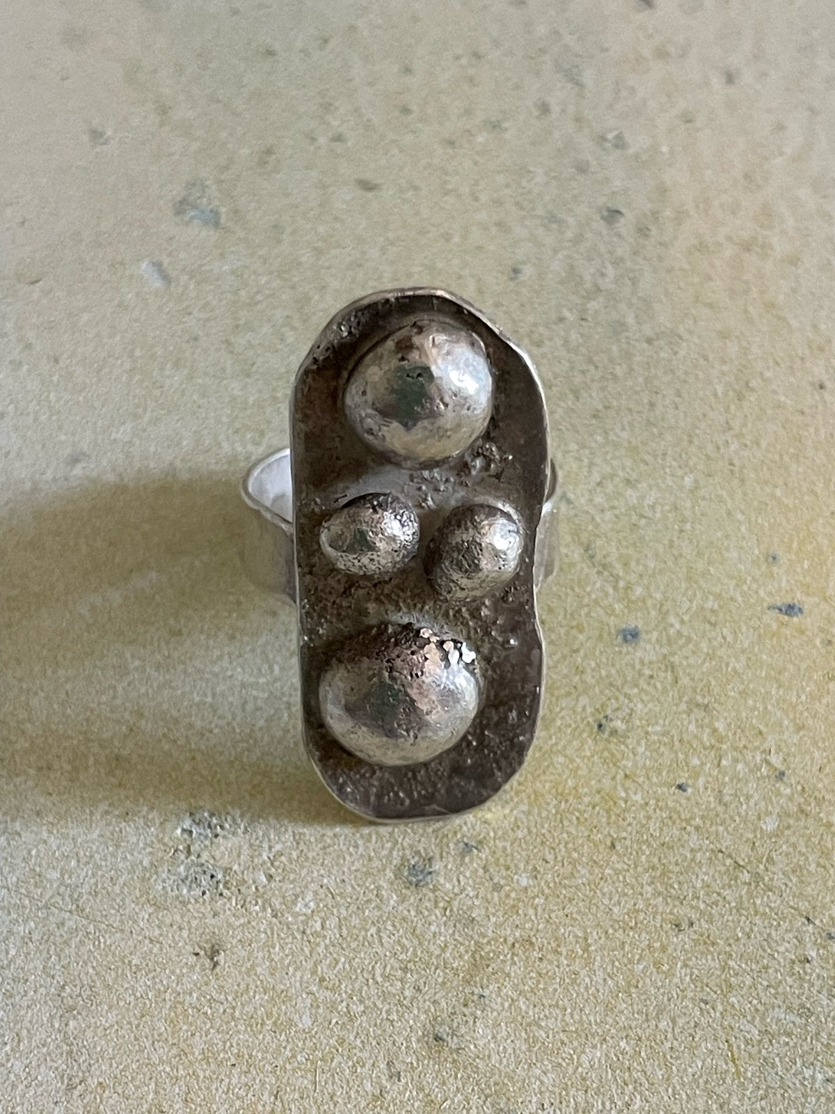 Image of Vintage Brutalist Modern Silver Ring