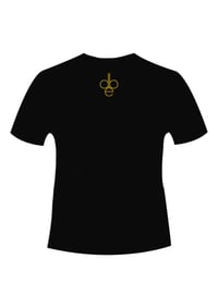 Image 2 of Wearing all black Tshirt GOLD/BLACK