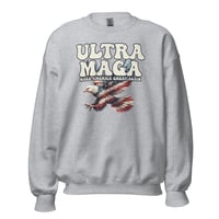 Image 4 of Ultra MAGA Make America Great Again Distressed Unisex Sweatshirt from PatriotsCo.com