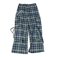 Image 1 of Blue plaid bondage pants