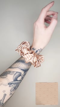 Optical Illusions White Satin Scrunchie