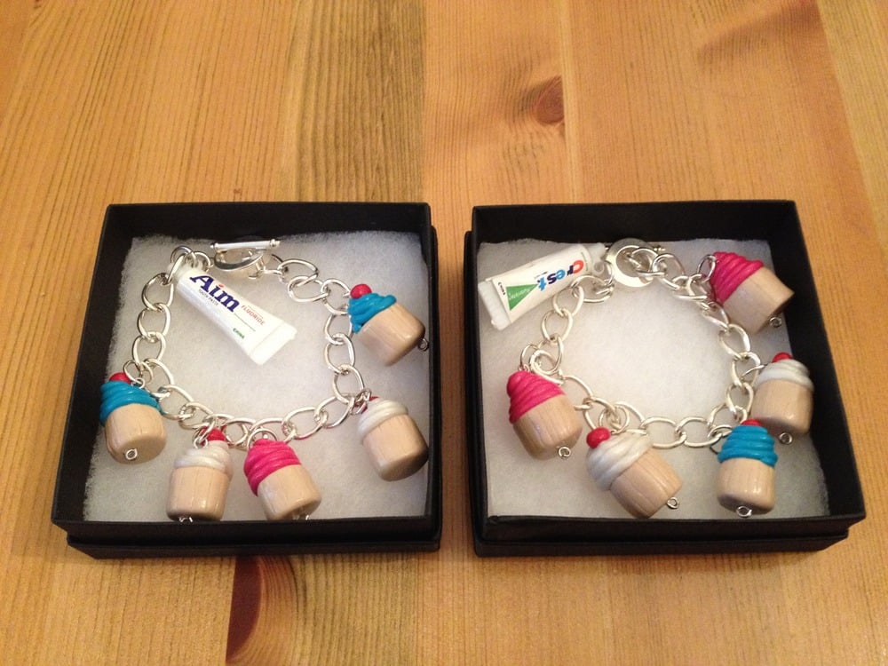 Image of Handmade Cupcake Charm Bracelet