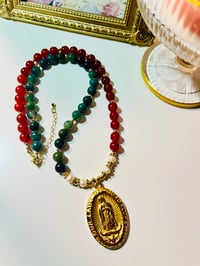 Image 2 of Our Lady of Guadalupe - Gemstone Pearl Necklace 
