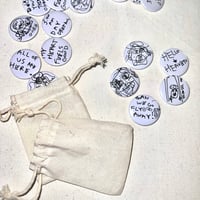 Image 3 of 5 PIN BUTTONS WOW   // hand drawn