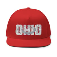 Image of Red OHIO VINTAGE FOOTBALL Embroidered Flat Bill Cap