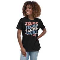 Image 3 of Retro Trump 24 Flowers Women's Relaxed T-Shirt