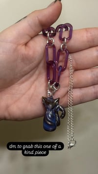 Image 4 of Crystal June Kitty Chain Necklace (Royal Jelly + Lucid + Electrum)