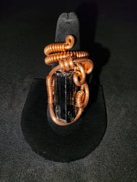 Adjustable Black Tourmaline Ring #4, Taquaral, Brazil