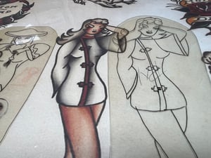 Image of 2 Original 1950’s “Painless Nell” Bowen “Pinup Girls” Both with “PN” etchings