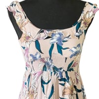 Image 4 of Light Pink Floral Smocked Midi Sun Dress Size L