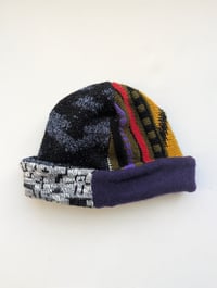 Image 1 of Upcycled Reversible Beanie Olive Coogi x Dark Purple Cashmere
