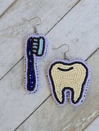 Image 1 of Toothbrush Tooth earrings 