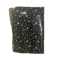 Image 2 of Black with Silver Stars PVC Budget Binder With Cash Stuffing Envelopes 