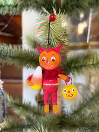 Little Red Devil with Jack O' Lantern and Candy Corn III