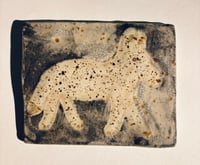 Dog plate. Stoneware ceramics