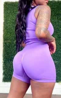 Image 3 of SnapBack 2 pc biker shorts set ( lavender purple)