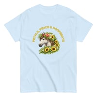 Image 7 of Unisex classic tee, Petals, Peace and Hoofbeats Horse Lovers Tee