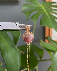 Image 1 of Gold Ocean  Jasper Heart Crystal Necklace