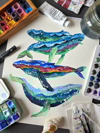 Image 3 of "Mountains in Whales" Original