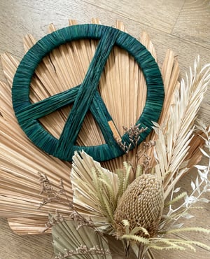 Image of Botanical Green Raffia Peace Sign 