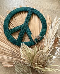 Image 2 of Botanical Green Raffia Peace Sign 