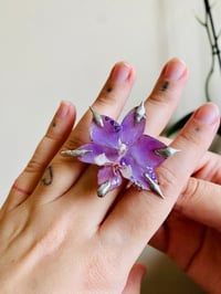 Image 3 of 💜⛓️Spiky Pierced Soldered Orchid Ring⛓️💜