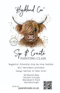 Image 2 of Painting Night at Gainsborough “Highland Cow”