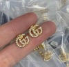 GG RHINOSTONE GOLD PLATED EARRINGS