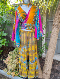 Image 9 of Glitter BELL bottoms - yellow mustard tie dye sequin- see through