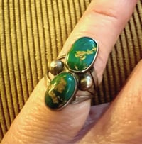 Image 3 of Vintage 2-stone cerrillos ring 