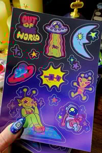 alien babe sticker sheet