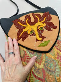 Image 2 of Extra Large FINNDouble Sided Bag WoolFelted Green ManTapestry Shoulder ArtBag