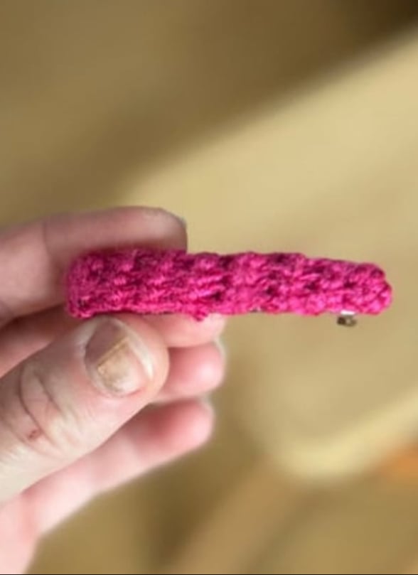 Magenta Crochet Barrette