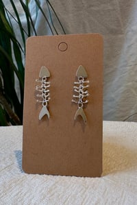 Image 1 of Sterling silver fish bone earring