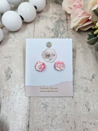 Pink Marble Studs