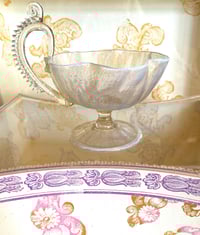 Image 2 of VENETIAN GLASS FOOTED COUPE WITH HANDLE