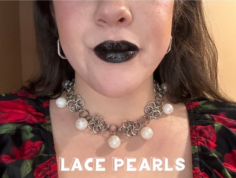 Image of Lace Pearl Valentine’s Day Necklace