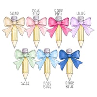 Image 2 of Personalised Acrylic Bow Pencil Keyring – Custom Teacher Gift