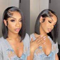 Image 3 of 12” HD Lace Frontal Bob Wigs (Color)
