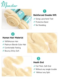 Image 3 of Blonde Brazilian Body Wave Hair Extensions – Remy Human Hair Weave Bundles
