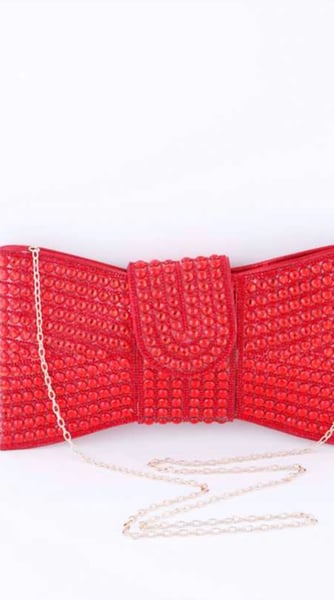 Image of Rhinestone Iconic Bow Tie Clutches