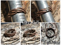 Image 2 of Pounded Copper Wire Rings Choose Your Size